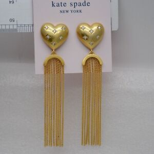 Kate Spade Jewery Matte Gold Plated Long Fringe Pierced Drop Earrings For Girls