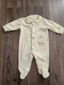 Just One Year Carter's Yellow Duck Sleeper Pajamas Terry Cloth Size 6m 6 Months - Picture 1 of 3