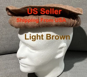 Afghan Pakistan Chitrali Pashtun Tribal Pakol Cap Kufi Topi Hat Light/Pale Brown - Picture 1 of 13
