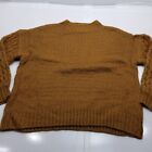 Forever 21 Women's Cable Knit Sweater Brown Long Sleeve Mock Neck Pullover Sz XS