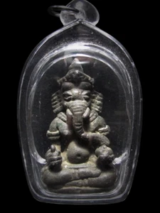 Ancient Bronze Ganesha, Phra Phikanet Lopburi Era, Thai Amulet - Picture 1 of 6