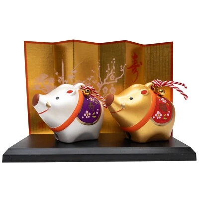 Japanese Shofuku Eto New Years Zodiac Display: Inoshishi Year Of The Boar - Image 1 of 4