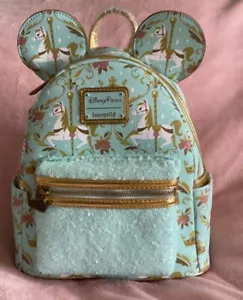LOUNGEFLY DISNEY MICKEY MOUSE MAIN ATTRACTION KING ARTHUR CAROUSEL BACKPACK BNWT - Picture 1 of 4