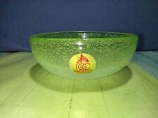 Vintage Blown Ryukyu Barrel Glass Craft Bowl Green