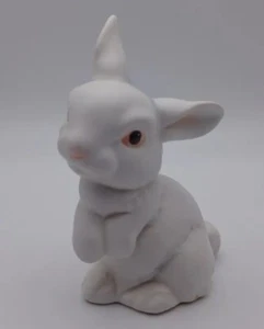 Vintage 3" Goebel W. Germany White Ears Up Bunny Rabbit Pink Ears Eyes & Nose - Picture 1 of 6