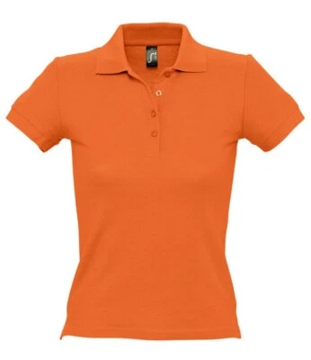 New Ladies Sol's 11310 Cotton Pique Polo Shirt. Orange XL/14. T7548. - Image 1 of 3