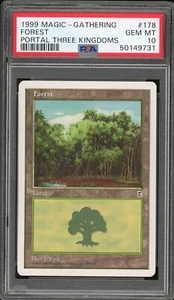 1999 Magic the Gathering MTG Portal Three Kingdoms 178 Forest PSA 10 P3K - Picture 1 of 2