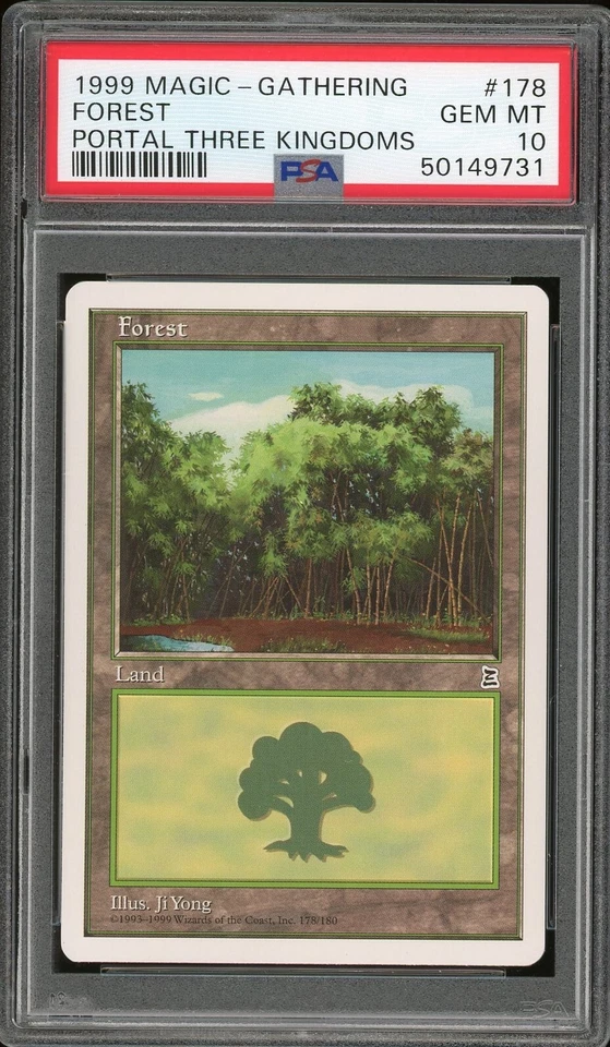 1999 Magic the Gathering MTG Portal Three Kingdoms 178 Forest PSA 10 P3K - Image 1 of 2