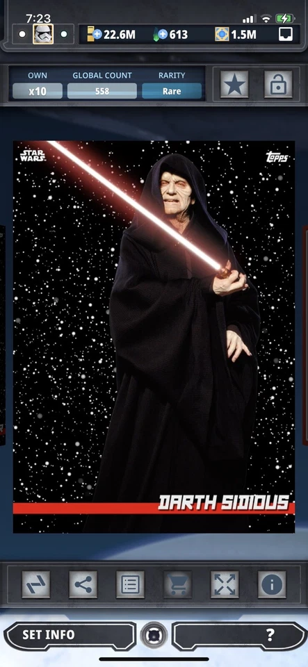 Topps Star Wars Digital Card Trader Spacefarer Darth Sidious Insert Award - Image 1 of 1