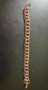 Pulsera de cadena de cobre hecha a mano unisex diseño único tamaño 7" cierre de gancho largo - Imagen 1 de 3