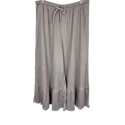 Pantalón Peace Love World Regular Tejido Gasa Niveles Pierna Ancha Driftwood Talla Grande Foto 1 de 2