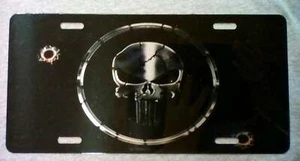 Punisher License plate punisher car tag bullet holes - Picture 1 of 1