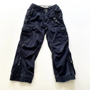 ALPHA INDUSTRIES Pants Boys 4, Doyle Cargo Zip Cuff Adjustable Waist Blue - Picture 1 of 12