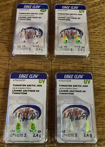 1/12 Eagle Claw Lazer Sharp Tungsten Arctic Jigs Lot Of 4 Packages