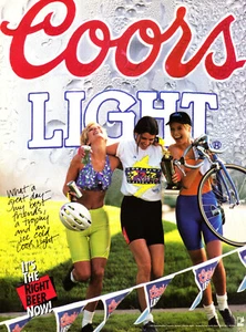 COORS BEER AD #5 RARE 1992 "COORS LIGHT IT'S THE RIGHT BEER NOW!"   - Picture 1 of 2