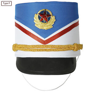 Kids Band Hat Nutcracker Drum Major Hat Toy Soldier Cap Cosplay Party Costume 