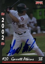 2002 Carolina Mudcats GARRET ATKINS Signed Card autograph AUTO ROCKIES