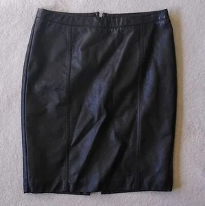 Leather pencil mini skirt with banded waist sz 2 - Picture 1 of 4