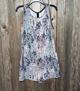 Zara L Romper Women's Jewels Print Multicolor Sleeveless Shorts Pockets - Picture 1 of 8