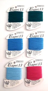 Capri 13 needlepoint longstitch Lot 6 New Green Blues Rose Pink - Picture 1 of 4