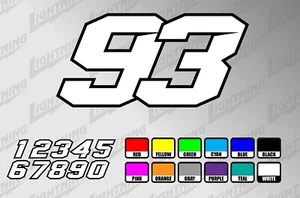 3x Custom Car Bike Boat Race Number Stickers Vinyl Decal - Picture 1 of 1