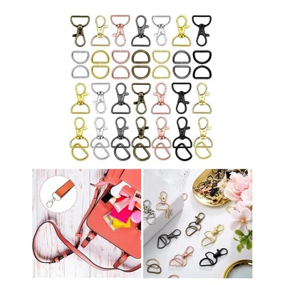 70 Pieces Lobster Clasps Swivel with Sliding Buckle Keychain Clip Hooks - Image 1 of 4