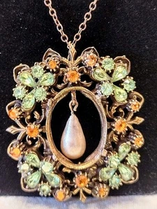 Beautifully Framed Teardrop Pearl Pendant - Picture 1 of 3