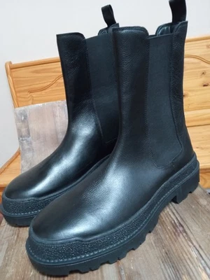Botas de combate Express para hombre talla 10 Chelsea de cuero negro ¡NUEVAS! Foto 1 de 4