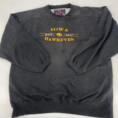 Толстовка мужская Iowa Hawkeyes Crewneck большая угольно-серая EST 1847 галтованный песок - Изображение 1 из 4