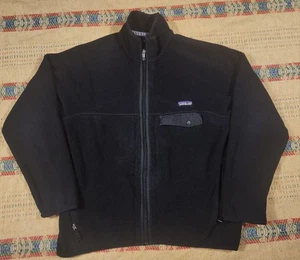 De Colección Patagonia Synchilla Vellón Cremallera Completa Suéter Chaqueta Negra Hombres M 00s 90s Defecto - Imagen 1 de 10