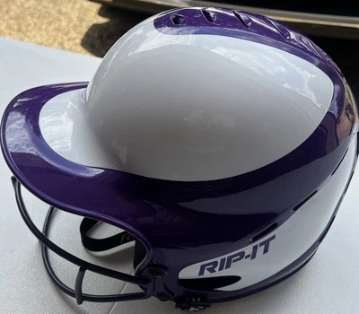 Rip-It Vision Pro Softball Batter Helmet Mask Purple White M/L 6 1/2-7 3/8 VISNP - Image 1 of 4