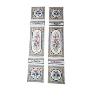 Vintage Fireplace Tiles Set Ceramic Art Nouveau Antique Victorian Style 12x Tile - Picture 1 of 14