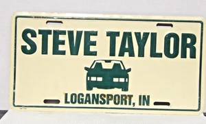 STEVE TAYLOR LOGANSPORT INDIANA publicidad letrero de metal carros camiones ventas $9,95 - Imagen 1 de 3