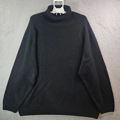 $79 Nuevo Suéter Roundtree & Yorke Hombres 4XT Alto Cuello Tortuga Negro Mezcla de Lana Foto 1 de 4