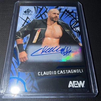 2025 UD SP Game Used AEW Claudio Castagnoli #68 Blue Parallel Auto! WWE Cesaro - Image 1 of 2