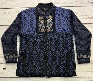 Vtg ICELANDIC DESIGN Button Up Jacket Wool Lined Women’s Sz M - Picture 1 of 14