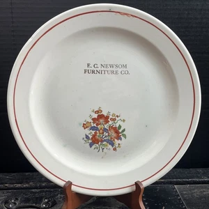 Antique Large Advertising Plate E.C. Newsom Furniture Co. Jacksonville FL 12" - Picture 1 of 12