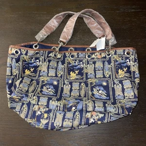 NWT Disney Store Tiki Hawaii Tropical Canvas Mickey Aulani Tote Bag 21x10x8 - Picture 1 of 4