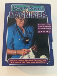 Portable BEAM AND READ PLUS MAGNIFIER Portable Reading Light Vintage Grandma - Picture 1 of 3