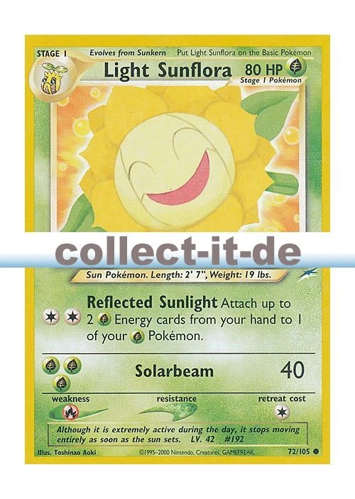 Pokemon 72/105 - Light Sunflora - Bild 1 von 1