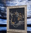 3d Bling Effect Tiger Made With Diamonte Rhinestones In A Diamonte Frame