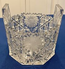 1916 Antique McKee Etched Crystal "Innovation" Ice Bucket Brilliant Cut