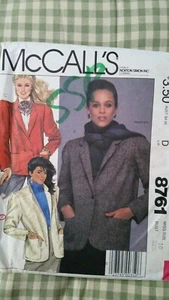 1983 McCall's 8761 Miss size 10 unlined Jackets 3 looks unlined uncut woman - Picture 1 of 3