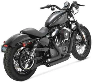 Vance & Hines 47219 Shortshots Staggered Exhaust Black 04-13 Harley Sportster XL - Picture 1 of 8