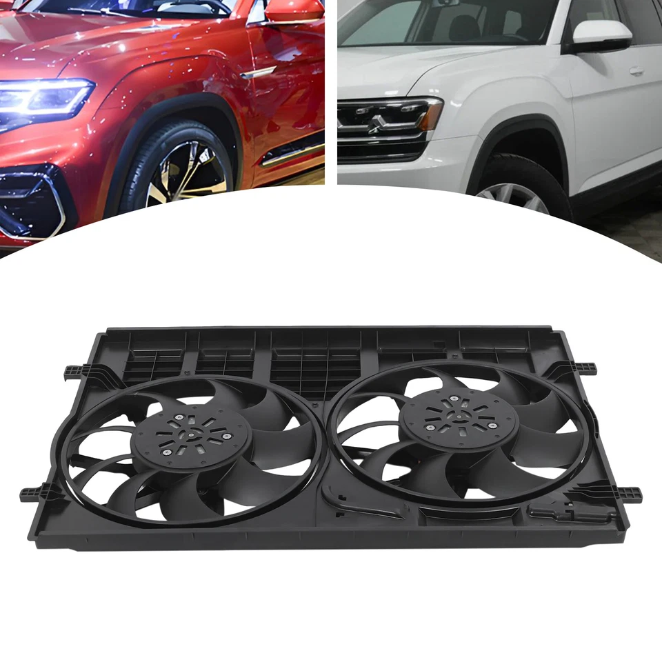 Radiator Dual Cooling Fan Assembly 3QF121207-PFM For 2018-2023 Volkswagen Atlas Foto 1 de 4