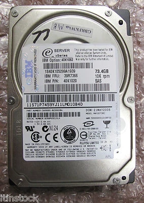 IBM eServer 73Gb 10K SAS 2.5" HDD Hot Plug Hard Drive, 42K1020, 39R7366 - Image 1 of 2