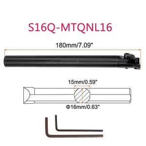 Barra perforadora indexable 0,63" 75° S16Q-MTQNL16 soporte para herramientas de giro para mano izquierda - Imagen 1 de 6