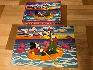 Vintage Walt Disney Puzzle 100 goofy and micky fishing  - Picture 1 of 7