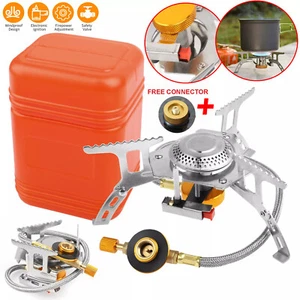 Portable Camping Gas Stove Burner Outdoor Picnic Cooking Hiking Gear Cooker - Picture 1 of 21