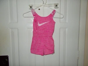 Nike Dri Fit Girls Size 4 Pink Romper One Piece Short Set - Picture 1 of 2